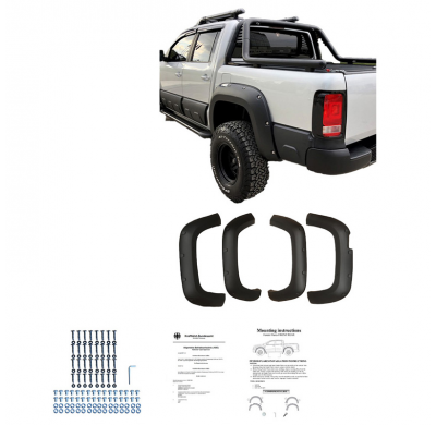 Pasos de rueda Oneway aptos para Volkswagen Amarok MK1 2010-2016 - Negro mate