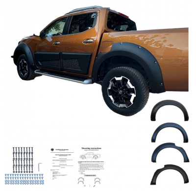 Pasos de rueda Oneway aptos para Nissan Navara NP300 (D23) 2017-2021 - Negro mate