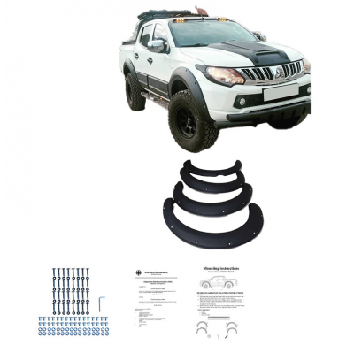 Pasos de rueda Oneway aptos para Mitsubishi L200 Triton 5 2015-2019 y Fiat Fullback 2015-2019 - Negro mate