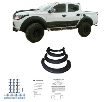 Pasos de rueda Oneway aptos para Mitsubishi L200 Triton 5 2015-2019 y Fiat Fullback 2015-2019 - Negro mate