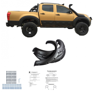 Pasos de rueda Oneway aptos para Isuzu D-Max II 2012-2019 - Negro mate