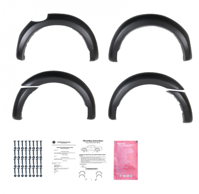 Pasos de rueda Oneway aptos para Ford Ranger T6/T7/T8 2012-2022 (con cinta adhesiva) - Negro mate