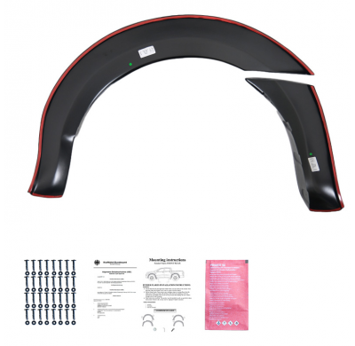 Pasos de rueda Oneway aptos para Ford Ranger T6/T7/T8 2012-2022 (con cinta adhesiva) - Negro mate