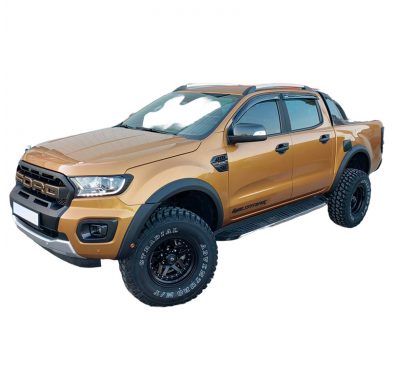 Pasos de rueda Oneway aptos para Ford Ranger T8 2019-2022 (con cinta) - Negro mate