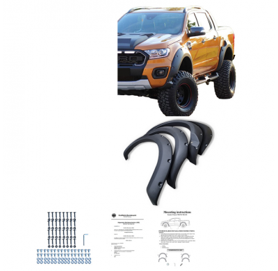 Pasos de rueda Oneway aptos para Ford Ranger T8 2019-2022 - Negro mate