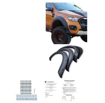 Pasos de rueda Oneway aptos para Ford Ranger T8 2019-2022 - Negro mate