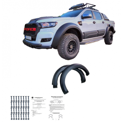 Pasos de rueda Oneway aptos para Ford Ranger T6/T7/T8 2012-2022 (Jumbo) - Negro mate