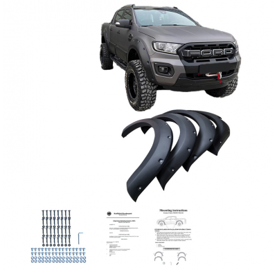 Pasos de rueda Oneway aptos para Ford Ranger T6/T7/T8 2012-2022 - Negro mate