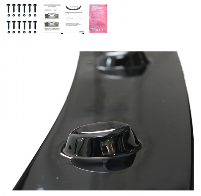 Spoiler delantero Oneway apto para BMW Serie 5 F10/F11 M-Pack 2011-2016 con aletas - Negro brillante