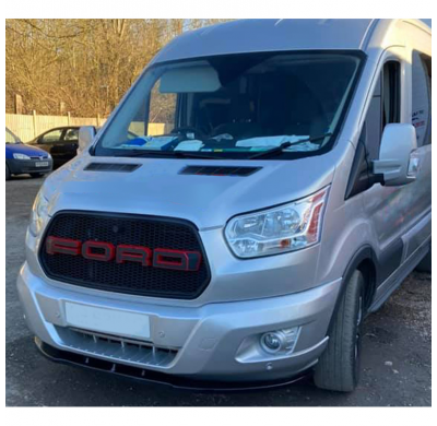 Spoiler delantero Oneway apto para Ford Transit MK8 2014-2019 - Negro brillante