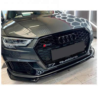 Spoiler delantero Oneway apto para Audi RS3 8V Sedan/Sportback Facelift 2017-2020 - Negro brillante