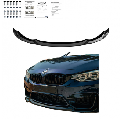 Spoiler delantero Oneway apto para BMW M3 F80 2014-2018 y M4 F82 2014-2021 - Negro brillante