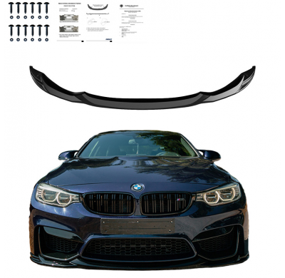 Spoiler delantero Oneway apto para BMW M3 F80 2014-2018 y M4 F82 2014-2021 - Negro brillante