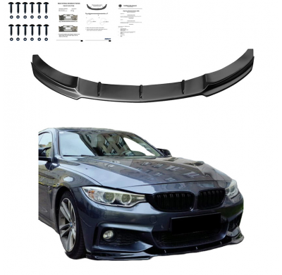 Spoiler delantero Oneway apto para BMW Serie 4 F32/F33/F36 M-Pack 2013-2019 - Negro brillante