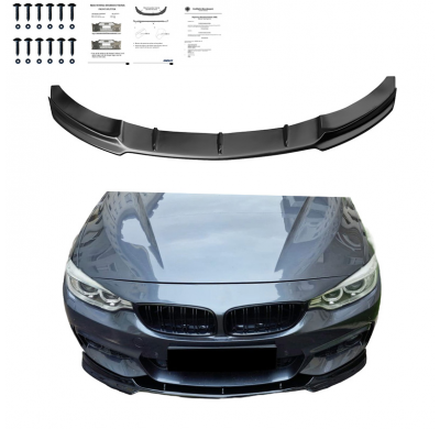 Spoiler delantero Oneway apto para BMW Serie 4 F32/F33/F36 M-Pack 2013-2019 - Negro brillante
