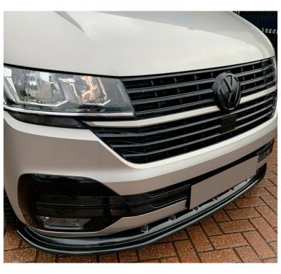 Spoiler delantero Oneway apto para Volkswagen Transporter T6.1 2020-2022 - Versión 4 - Negro brillo