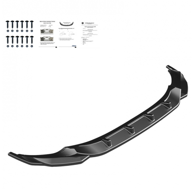 Spoiler delantero Oneway apto para Volkswagen Tiguan II R/R-Line Facelift 2020-2024 incl. Allspace - Negro brillante
