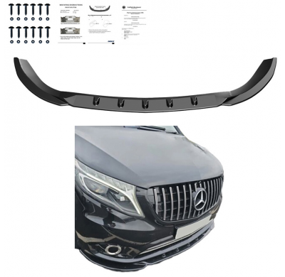 Spoiler delantero Oneway apto para Mercedes Vito W447 2014- - Negro brillante