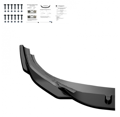 Spoiler delantero Oneway apto para Volkswagen Golf VIII HB/Variant R 2020- - Negro brillante
