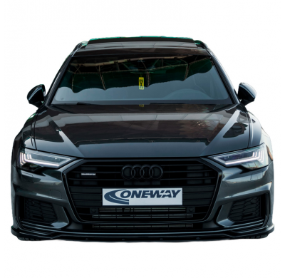 Spoiler delantero Oneway apto para Audi A6 S-Line/S6 C8 (Sedan/Avant) 2018- - Versión 2 - Negro brillante