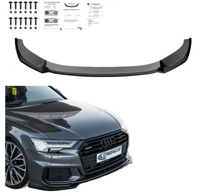 Spoiler delantero Oneway apto para Audi A6 S-Line/S6 C8 (Sedan/Avant) 2018- - Versión 2 - Negro brillante