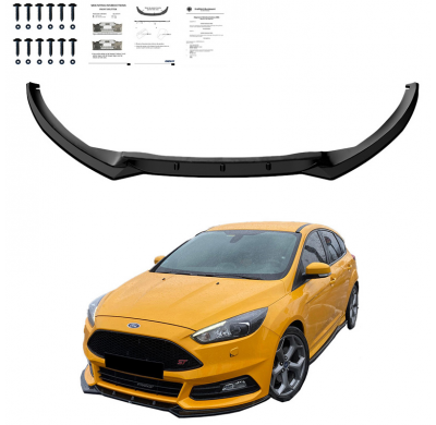 Spoiler delantero Oneway apto para Ford Focus ST MK3 HB/Combi Facelift 2015-2018 - Negro brillante