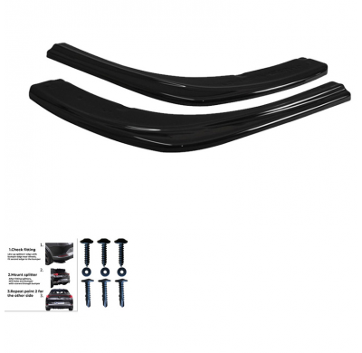 Difusores laterales traseros Oneway aptos para Ford Transit Custom MK1 Facelift 2018-2023 - Negro brillante