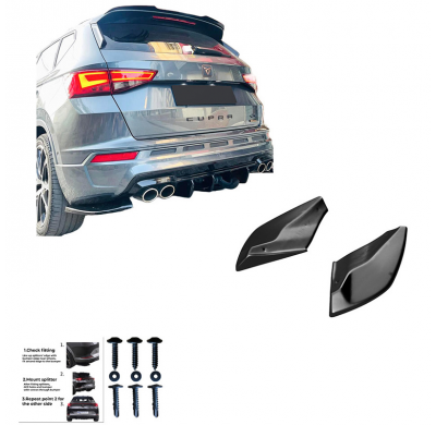 Difusores laterales traseros Oneway aptos para Cupra Ateca MK1 2018- - Negro brillante
