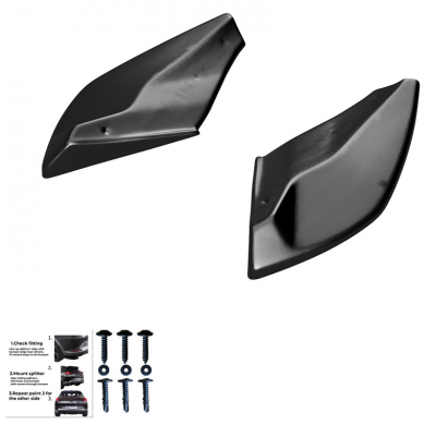 Difusores laterales traseros Oneway aptos para Cupra Ateca MK1 2018- - Negro brillante