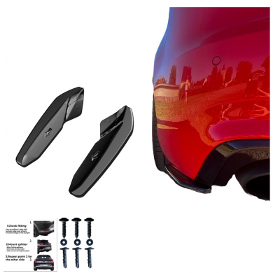 Difusores laterales traseros Oneway aptos para Audi RS3 8V Sportback 2015-2016 - Negro brillante