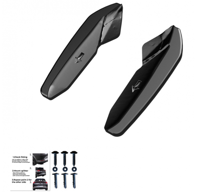 Difusores laterales traseros Oneway aptos para Audi RS3 8V Sportback 2015-2016 - Negro brillante