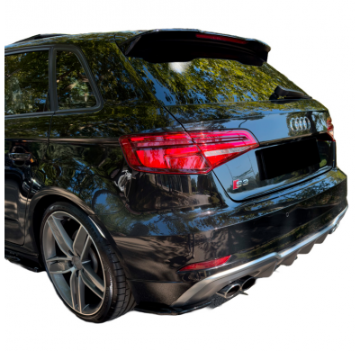 Difusores laterales traseros Oneway aptos para Audi S3 Sportback 8V Facelift 2016-2020 - Negro brillante
