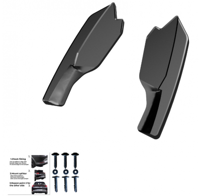 Difusores laterales traseros Oneway aptos para Volkswagen Golf VIII HB R 2020- - Negro brillante