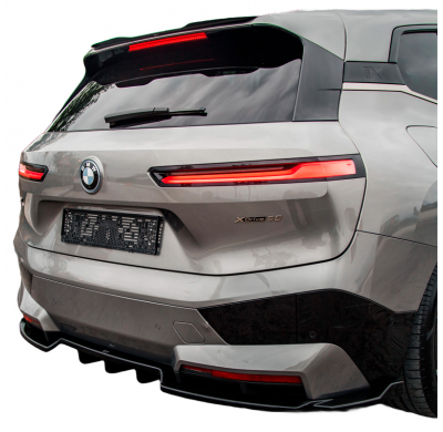 Faldón de parachoques trasero Oneway apto para BMW iX M-Pack i20 2021- - Negro brillante