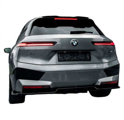 Faldón de parachoques trasero Oneway apto para BMW iX M-Pack i20 2021- - Negro brillante