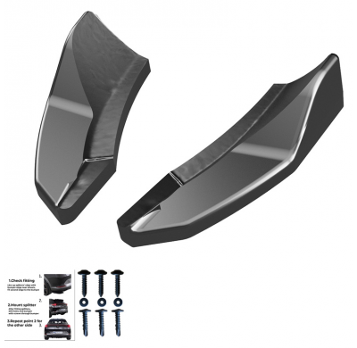 Difusores laterales traseros Oneway aptos para Ford Fiesta ST MK8 2018- - Negro brillante