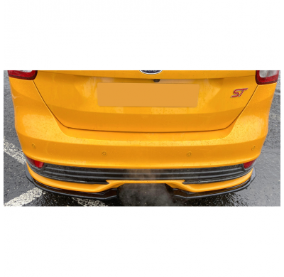 Difusores laterales traseros Oneway aptos para Ford Focus ST MK3 Facelift 2015-2018 - Negro brillante