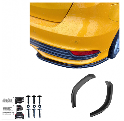 Difusores laterales traseros Oneway aptos para Ford Focus ST MK3 Facelift 2015-2018 - Negro brillante