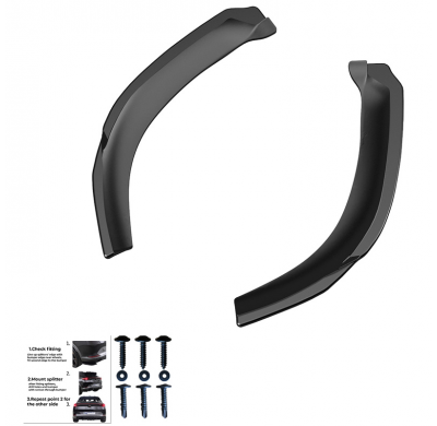 Difusores laterales traseros Oneway aptos para Ford Focus ST MK3 Facelift 2015-2018 - Negro brillante