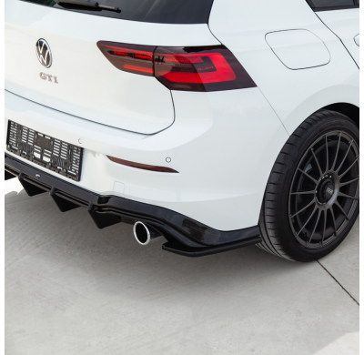 Difusores laterales traseros Oneway aptos para Volkswagen Golf VIII HB GTI 2020- - Negro brillante