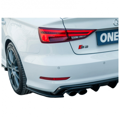 Difusores laterales traseros Oneway aptos para Audi S3 8V Sedan 2013-2016 - Negro brillante