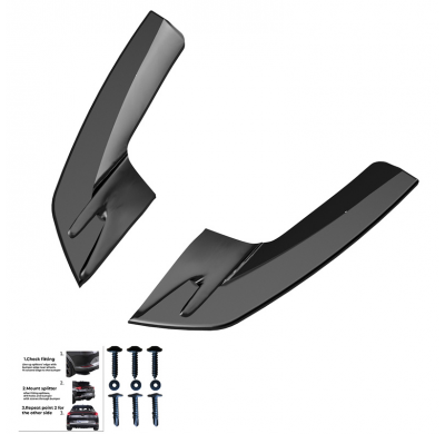 Difusores laterales traseros Oneway aptos para Audi S3 8V Sedan 2013-2016 - Negro brillante