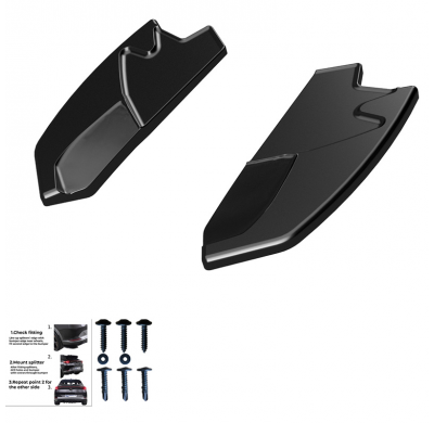 Difusores laterales traseros Oneway aptos para Alfa Romeo Giulietta 2010-2020 - Negro brillante