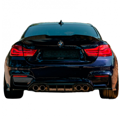Difusores laterales traseros Oneway aptos para BMW M4 F82 2014-2021 - Negro brillante