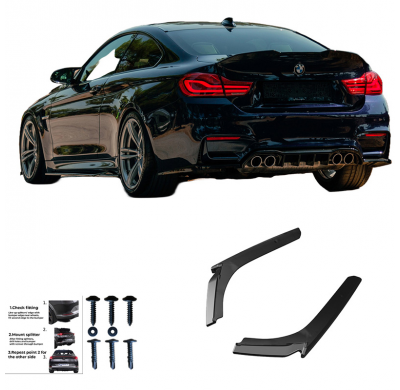 Difusores laterales traseros Oneway aptos para BMW M4 F82 2014-2021 - Negro brillante