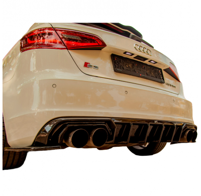 Difusores laterales traseros Oneway aptos para Audi S3 8V Sportback 2013-2016 - Negro brillante