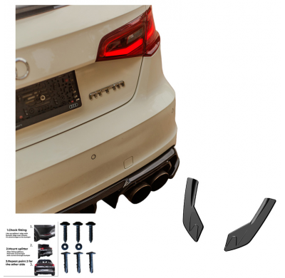 Difusores laterales traseros Oneway aptos para Audi S3 8V Sportback 2013-2016 - Negro brillante