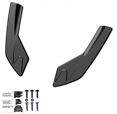 Difusores laterales traseros Oneway aptos para Audi S3 8V Sportback 2013-2016 - Negro brillante