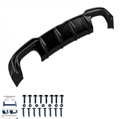 Difusor trasero Oneway apto para Audi S3 Sedan 8V Facelift 2016-2020 - Negro brillante