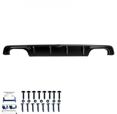 Difusor trasero Oneway apto para Audi S3 Sedan 8V 2013-2016 - Negro brillante